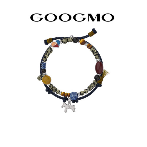 【马踏钱程】GOOGMO可调节编织绳斑点石手链小众设计小马配饰手饰