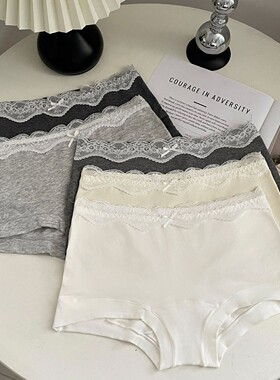 加长抑菌舒适安全裤二合一10A蕾丝花边高腰少女内裤透气简约高级