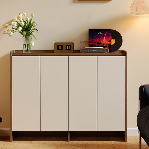 实木鞋柜家用门口入户室内鞋架玄关柜一体大容量收纳柜门外走廊