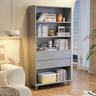 家用书架简约纯实木书柜自由组合60公分宽原木柜子高1.8米北欧
