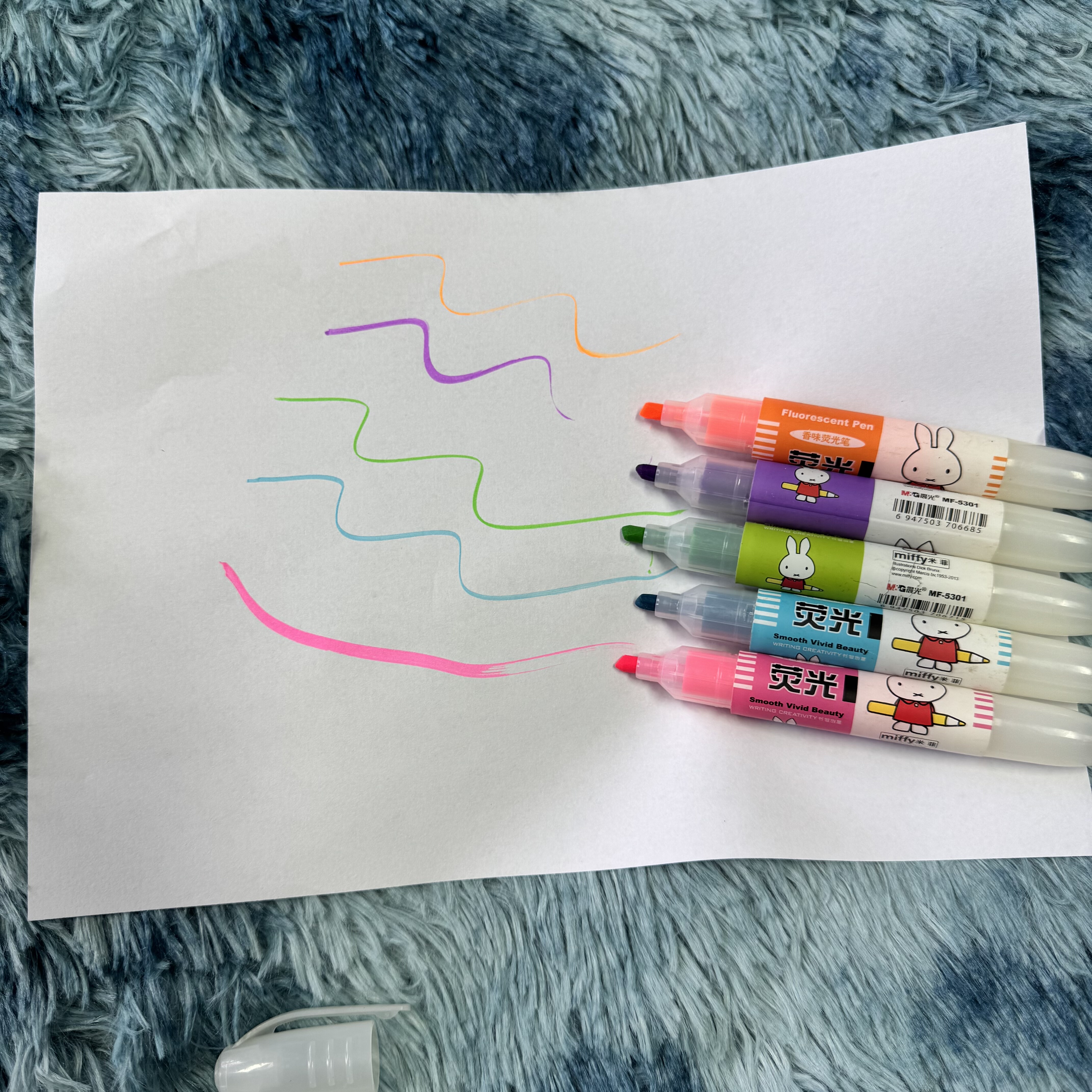 荧光笔大容量学生用手帐记号笔彩色划重点荧光标记 颜色随机瑕疵