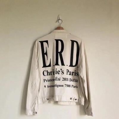 （现货)ERD自主忧郁富二代稀有秀场佳士得工作人员洗水白色薄夹克