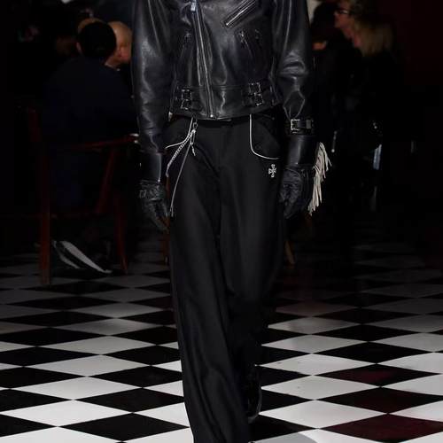 ERD自主忧郁富二代十字架刺绣羊毛直筒哨兵西裤scout宽松阔腿长裤