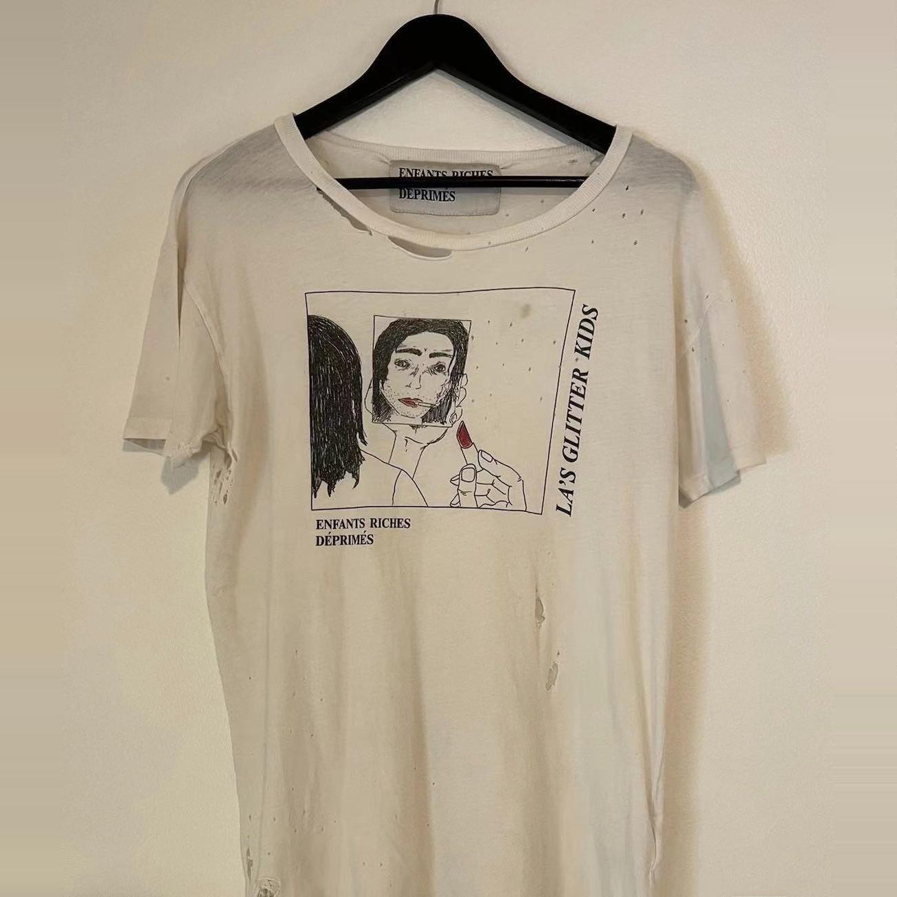 （现货）自主ERD15ss破坏短袖LAglitterKids短袖口红颓废女人短袖