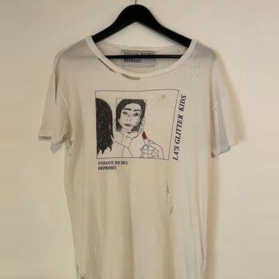 （现货）自主ERD15ss破坏短袖LAglitterKids短袖口红颓废女人短袖