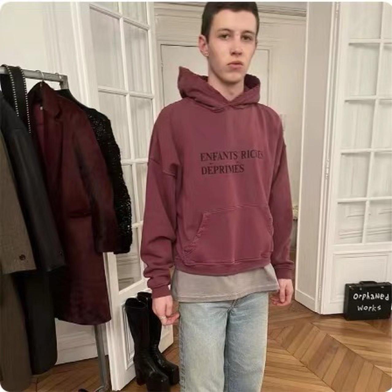 ERD自主忧郁富二代重磅卫衣美式做旧破坏水洗虫洞连帽衫Loren同款