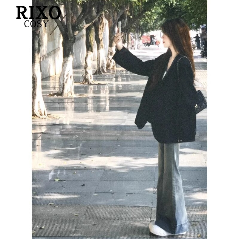 黑色西装外套女春秋韩版宽松休闲气质oversize西服