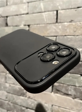 磨砂视窗适用苹果14pro手机壳iphone15全包14promax情侣iphone13简约14纯色防摔12男女11保护壳xr硅胶软壳xs