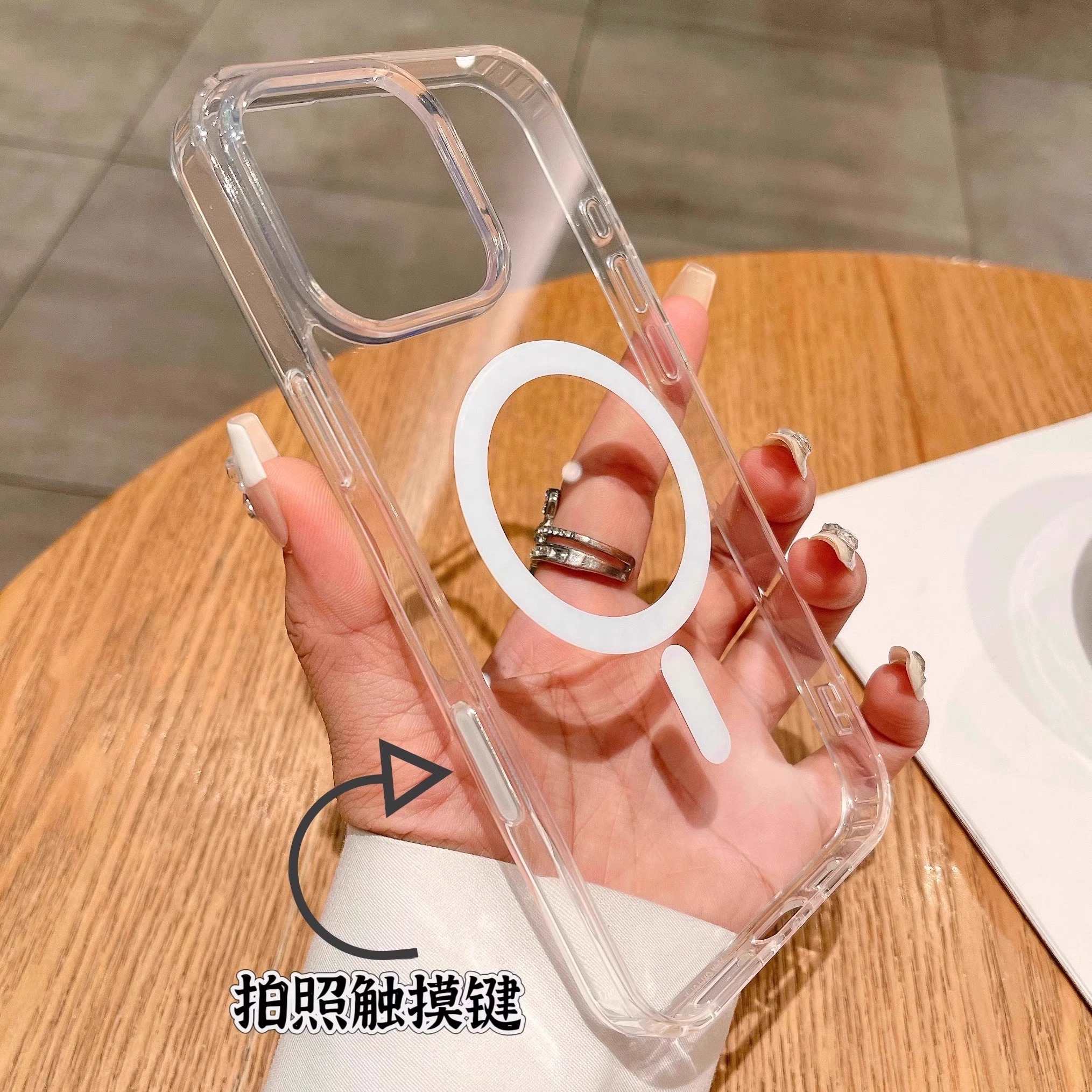 【自带拍照按键】适用苹果16promax手机壳新款透明iphone16pro磁吸保护套超薄防摔全包pm相机触控AI电容高级
