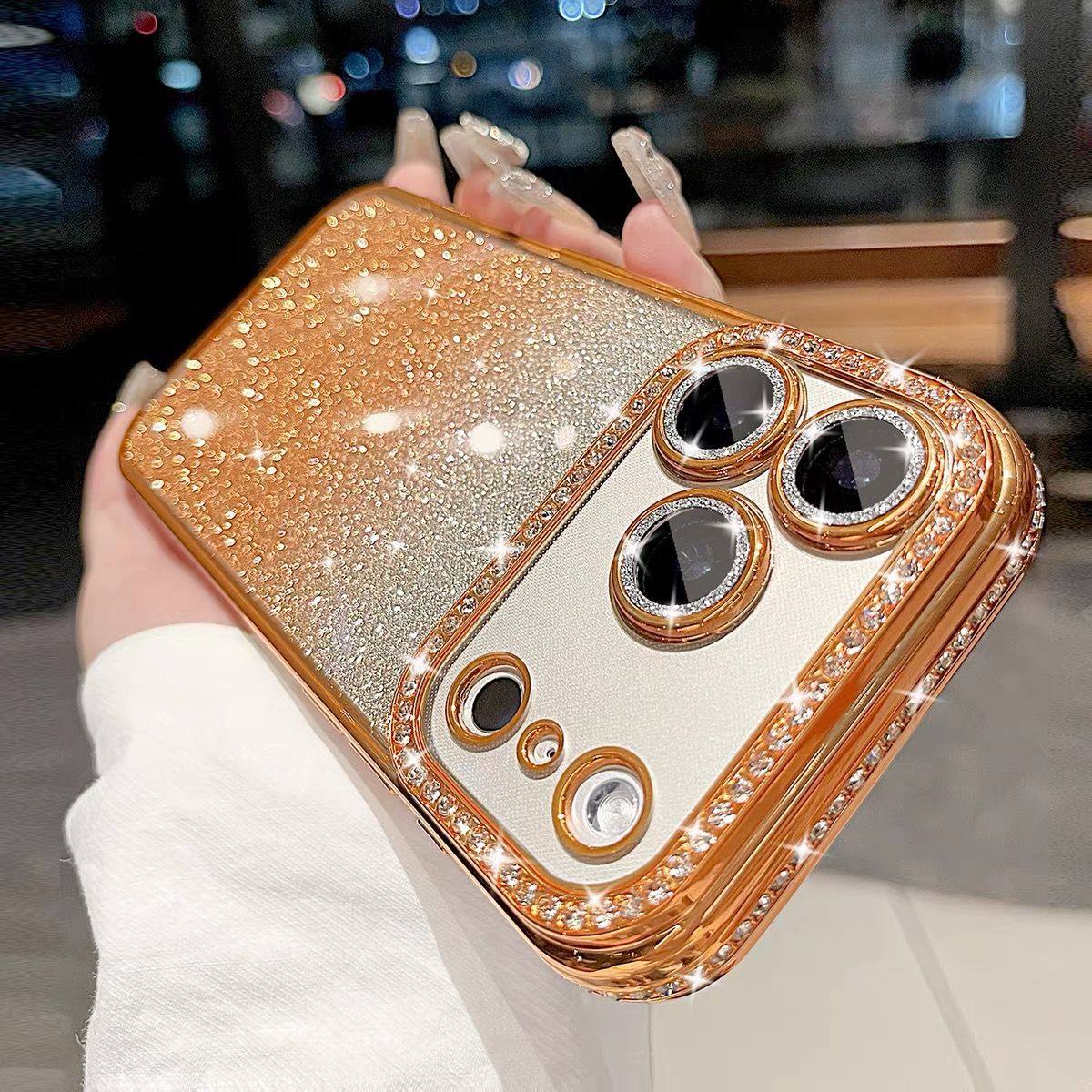 苹果17promax闪粉渐变电镀水钻手机壳iphone15pro新款带镜头膜14plus高级感13pro全包防摔12pro女款11保护套,3C数码配件,手机保护套/壳,淘宝优惠券,粉丝福利购,淘宝优惠卷