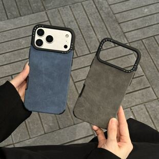 秋冬耐脏~防摔翻毛皮适用苹果17promax手机壳高级iPhone16pro新款15磨砂感14小羊皮13/12Pro男女ins时尚简约