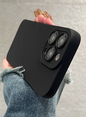 黑色全包镜头硅胶软壳适用苹果14手机壳13新款iphone14promax防摔12男女11简约保护套xsmax爆款xr高级感超薄p