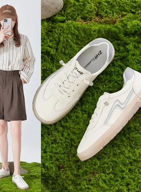 休闲鞋女2024春季新款免系带小白鞋学院风低跟板鞋女
