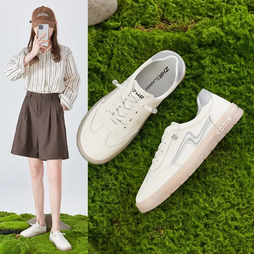 休闲鞋女2024春季新款免系带小白鞋学院风低跟板鞋女