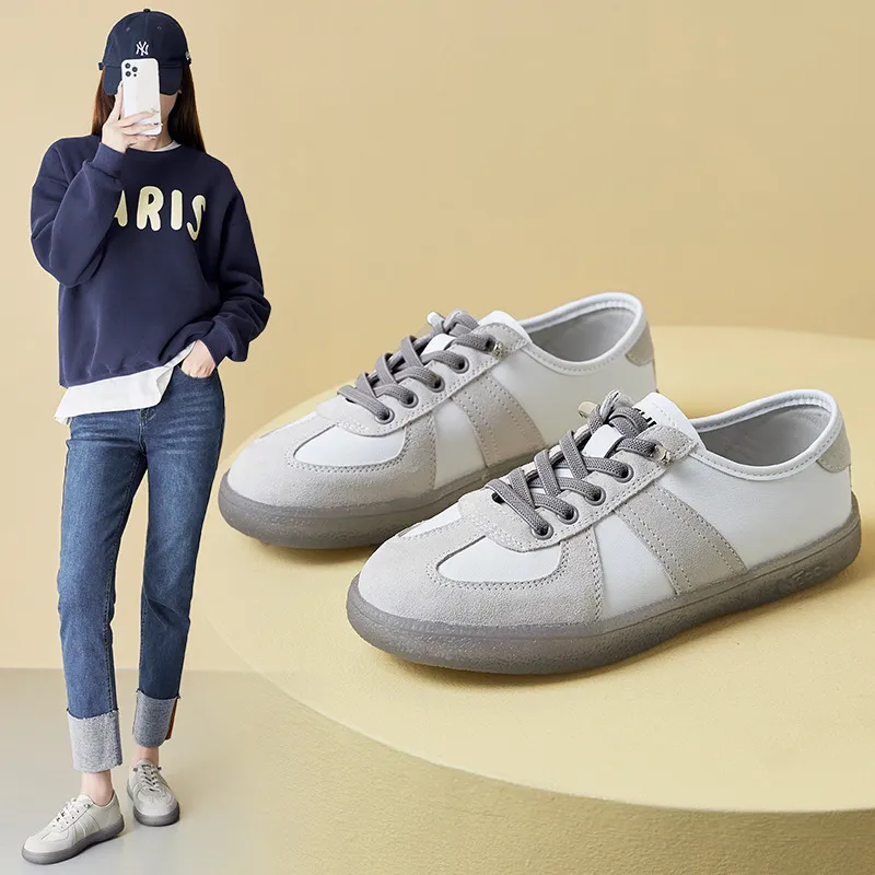 潮流果冻底板鞋2023新款女春季百搭简约德训鞋百搭ins风休闲鞋