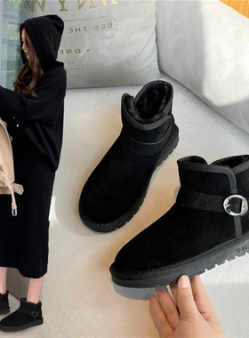 雪地靴女2023秋冬新款加厚面包鞋ins网红时尚平底短靴棉鞋
