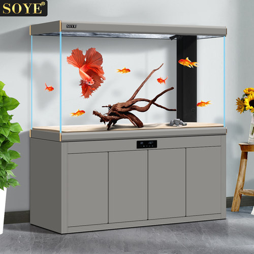 索一大型底滤超白鱼缸水族箱客厅生态家用隔断落地屏风2025新款