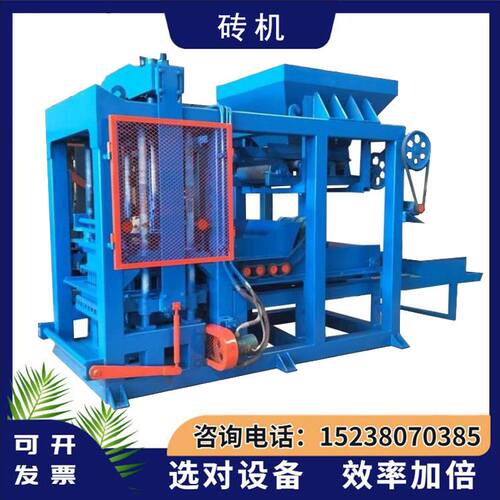 炉渣煤矸石造砖机 马路花渗水砖机 QTY5-15型高密度免烧砖机