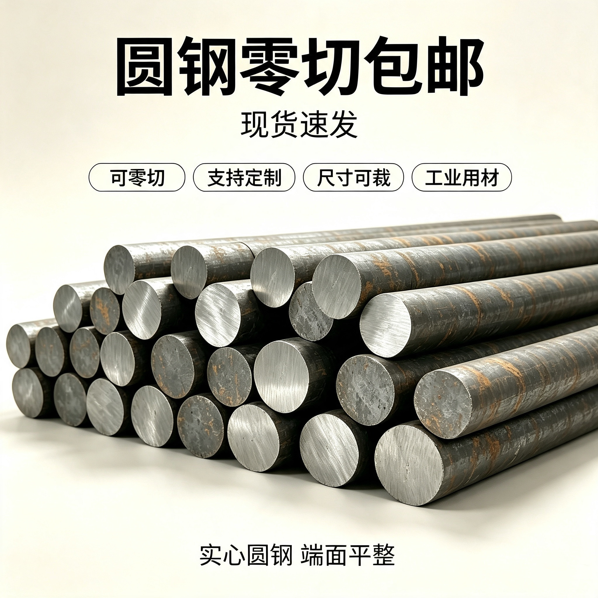 304不锈钢圆钢HPB300实心零切加工棒材机械加工用45#圆钢零切包邮