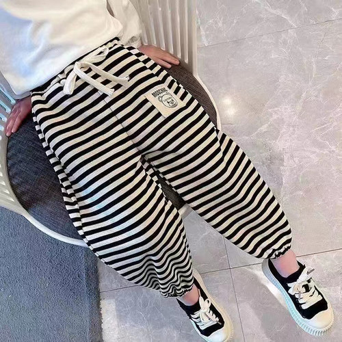 儿童条纹卫裤休闲裤夏季韩版女童