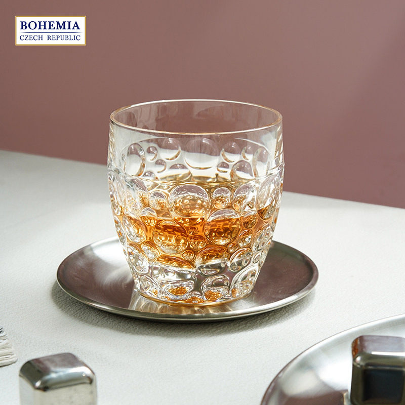 BOHEMIA捷克进口 水晶玻璃里斯本新款威士忌杯平底酒杯波西米亚