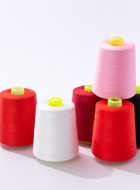 厂家2300码20s/3涤纶线大红色黑色缝纫线tex-80 tkt-30车缝线