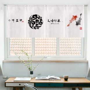 旗帘短帘厨房门帘装 日式 饰隔断半帘遮挡吊旗挂帘魔术贴门头帘