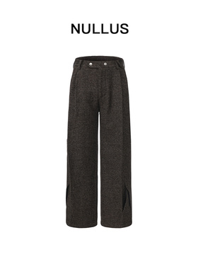 【NULLUS】hug 2025秋冬新款毛绒宽松直筒长裤