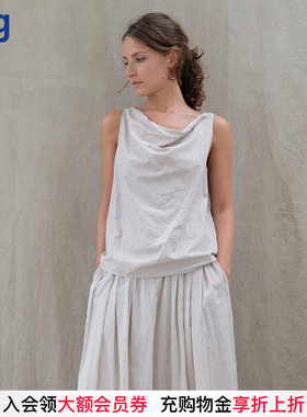 【ELSA ESTURGIE】hug 2026春夏新款一字领无袖衬衫