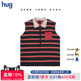 2025早春新款 VVNKJANEPLUS hug 不規(guī)則條紋復古Polo衫