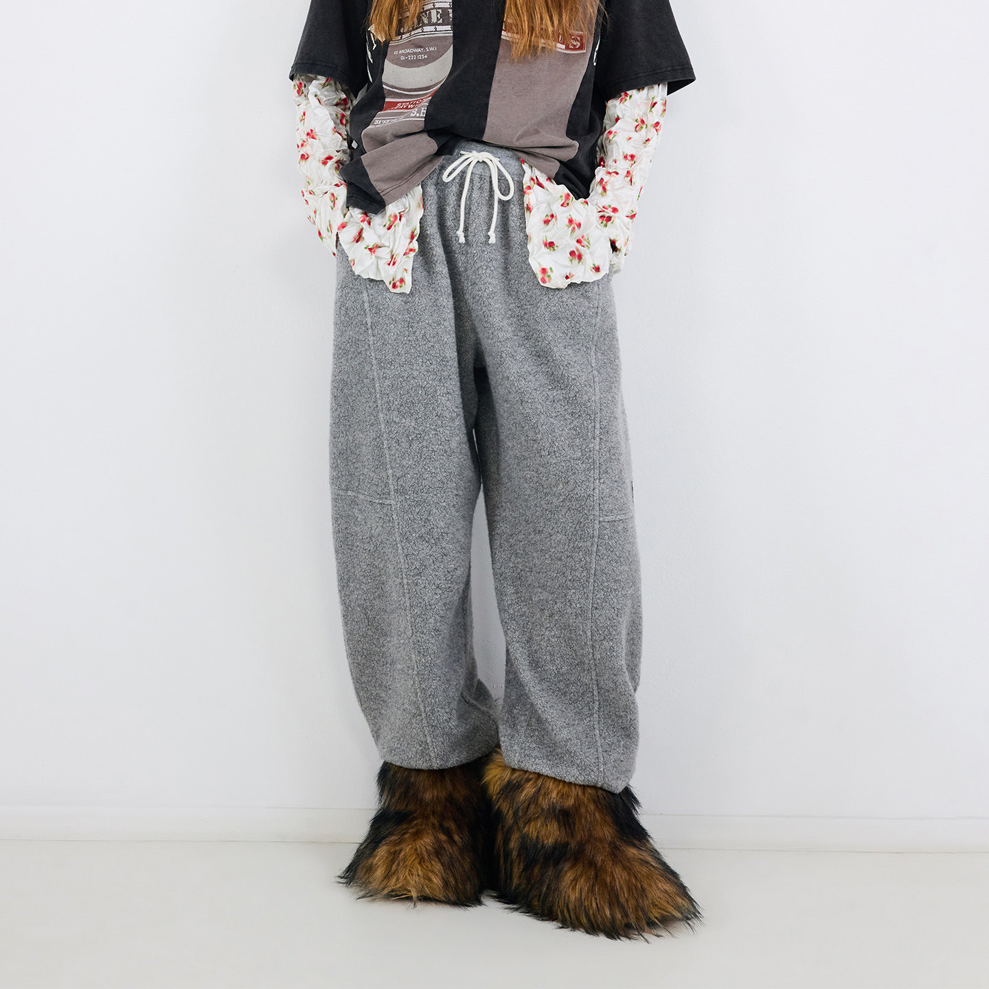 【VVNK JANE PLUS】hug 2025秋冬新款裤子仿羊羔卫裤,女装/女士精品,卫裤,淘宝优惠券,粉丝福利购,淘宝优惠卷