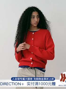 【NO DIRECTION+】hug 2025秋冬新款复古廓形圆领开衫
