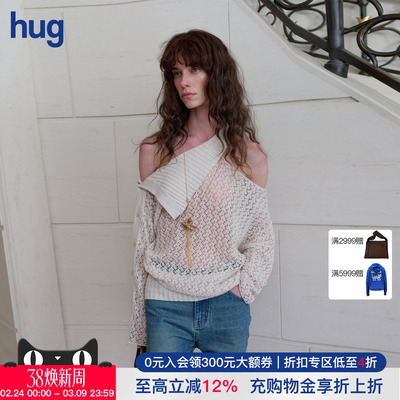 CelloSonata棉麻镂空网格针织衫