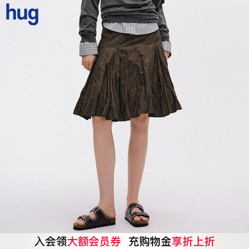 【ICE DUST】hug 2026早春新款褶皱感半身裙icedust