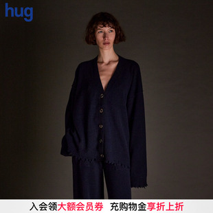UMA 复古长袖 WANG 2025秋冬新款 单排扣毛边开襟衫 hug