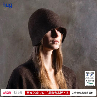 【UMA WANG】hug 2026秋新复古羊绒包头渔夫帽盆帽针织水桶帽子
