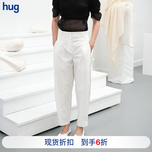 【AMOMENTO】hug 2025新款阔腿长裤高腰纽扣直筒休闲裤