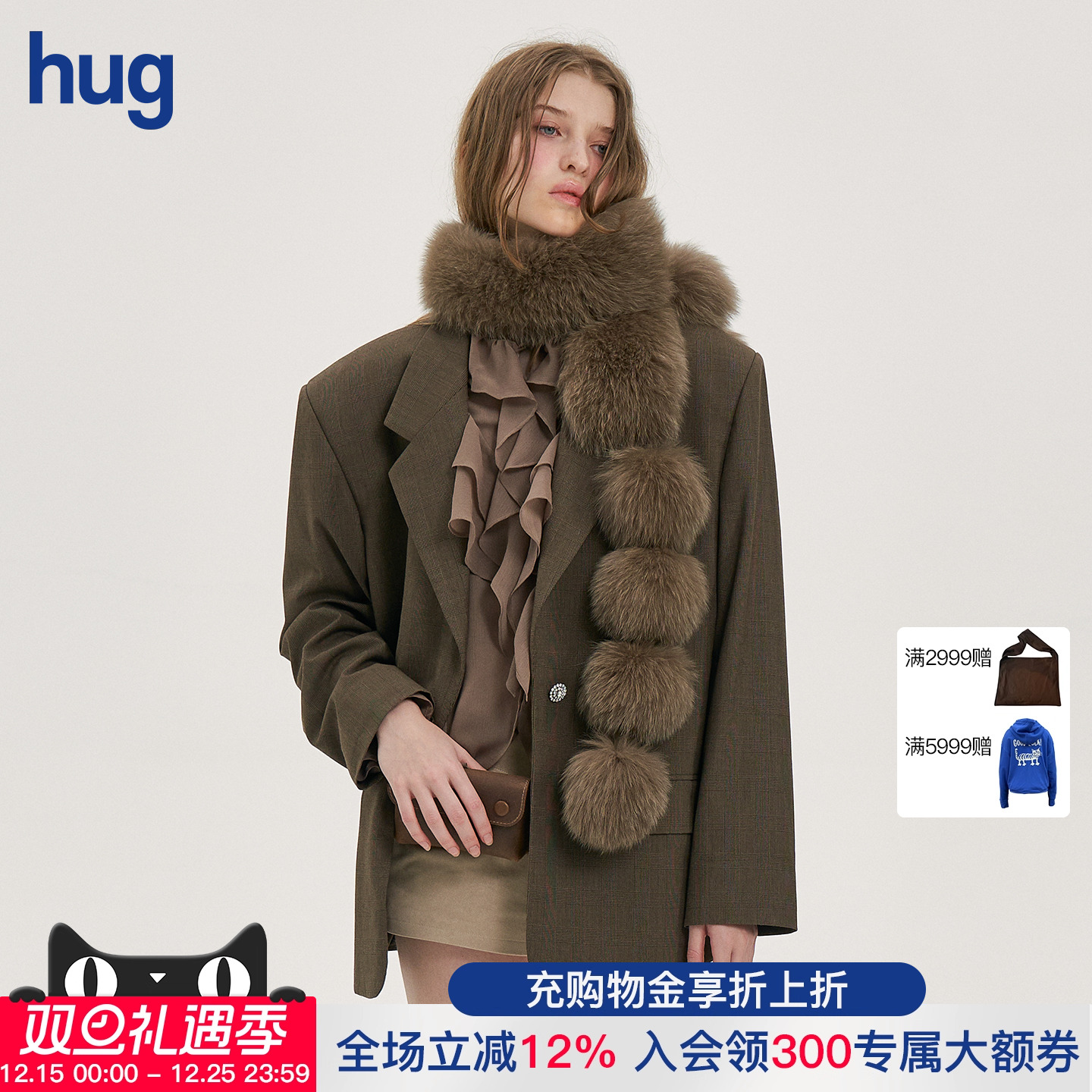 PANNPANN狐狸毛皮草围巾