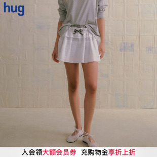 2025春夏新 hug 杜樂麗花園半身裙格紋拼接百褶短裙 MARCHEN