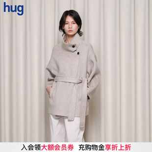 【BOTTOM NOTES】hug 束腰短款外套羊毛系带大衣