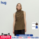 RUOHAN hug 2026早春新款 KUVA橄榄绿砂洗真丝露背无袖 上衣
