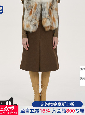 【PANNPANN】hug 2025秋冬新款Reteo仿羊毛马术裙裤大地棕色