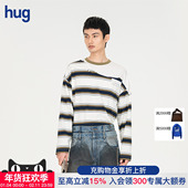 FengChenWang hug 2026早春新款 条纹拼接二合一长袖 T恤