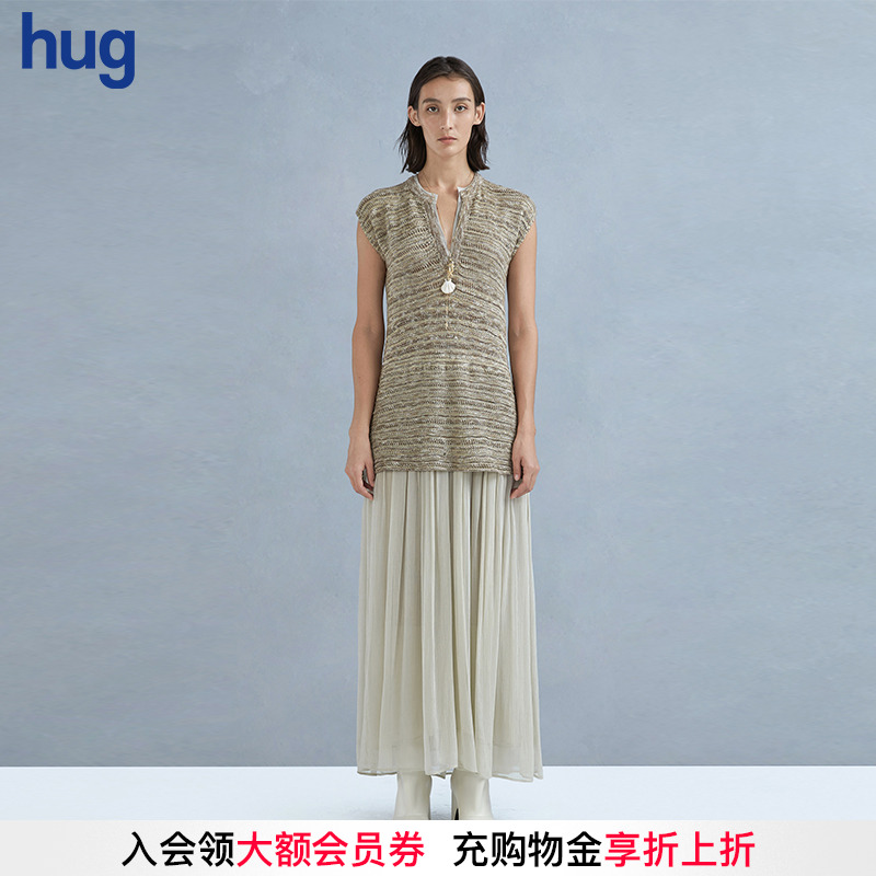 CelloSonata针织拼轻纱连衣裙