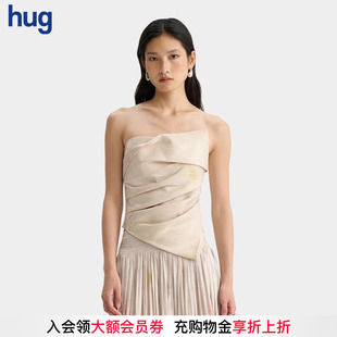 2025玫瑰香气幻影水泽弹力打褶抹胸上衣 hug deepmoss