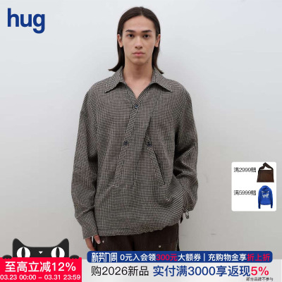 NULLUS26早春格纹系带长袖衬衫