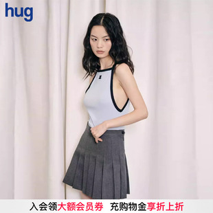 MARCHEN 款 hug经典 百褶裙女 纯羊毛短款 a字甜美半身裙简约短款