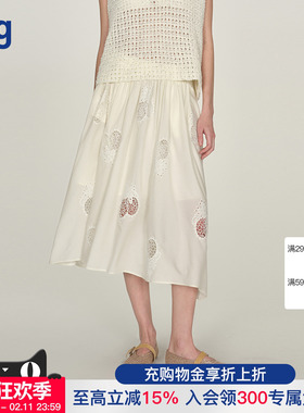 【ICE DUST】hug 2025秋冬新款镂空蕾丝刺绣长半裙icedust