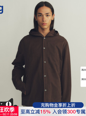 【NULLUS】hug 2025秋冬新款单排扣连帽外套