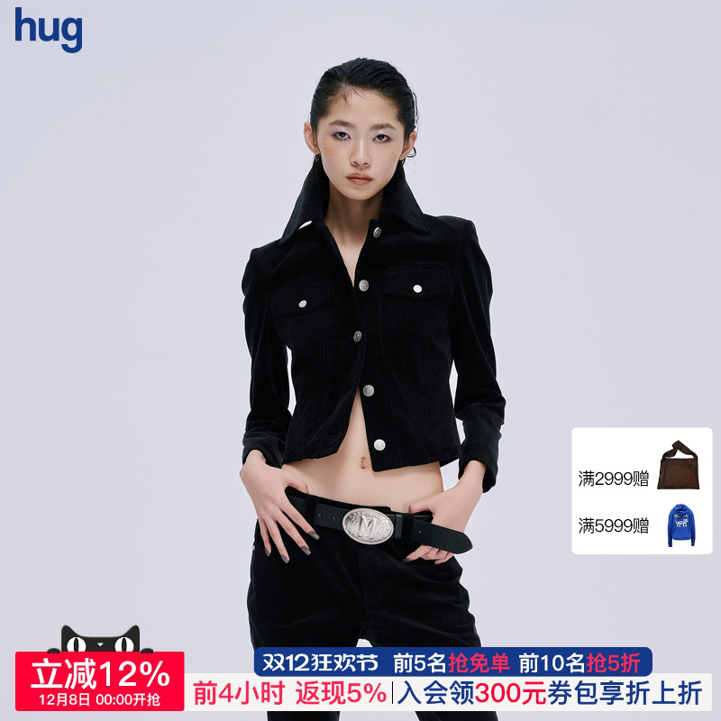 MARKGONG25秋灯芯绒修身绑带外套